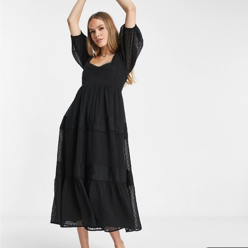 ASOS black midi dress NWT size 12